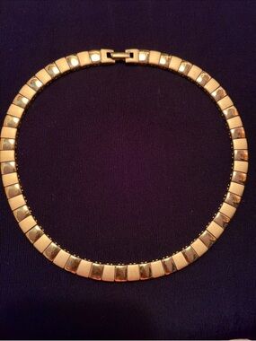 New Gorgeous Square Link Choker Necklace Jeweler Made New in Box